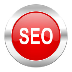seo red circle chrome web icon isolated