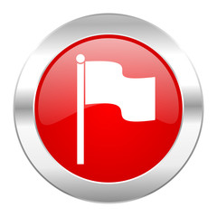 flag red circle chrome web icon isolated