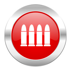 ammunition red circle chrome web icon isolated