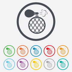 Perfume bottle sign icon. Glamour fragrance.