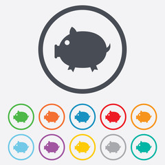 Piggy sign icon. Pork symbol.