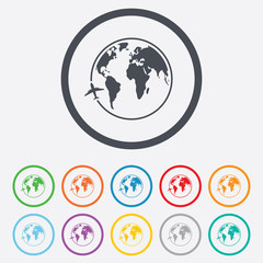 Airplane sign icon. Travel trip symbol.