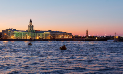 Fototapeta na wymiar Kunstkamera and Neva river, Saint Petersburg