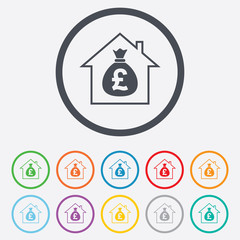 Mortgage sign icon. Real estate symbol.