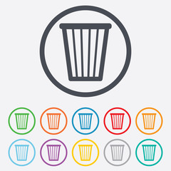 Recycle bin sign icon. Bin symbol.
