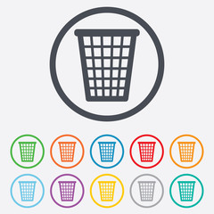Recycle bin sign icon. Bin symbol.