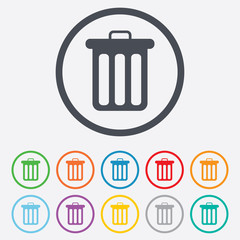 Recycle bin sign icon. Bin symbol.