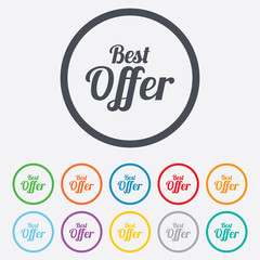 Best offer sign icon. Sale symbol.