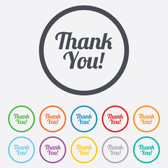 Thank you sign icon. Customer service symbol.