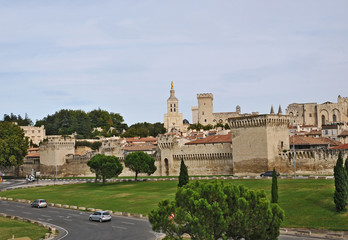 Fototapeta na wymiar Avignone, le mura e la citta' vecchia
