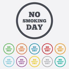 No smoking day sign icon. Quit smoking day.