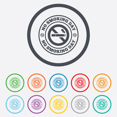 No smoking day sign icon. Quit smoking day.