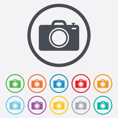 Photo camera sign icon. Photo symbol.