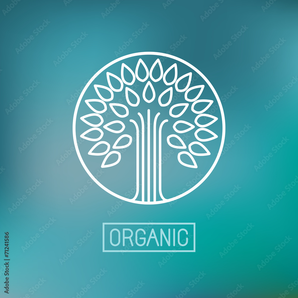 Poster vector abstract emblem - outline monogram