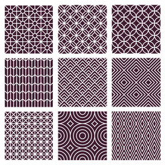 Vector seamless patterns in trendy mono line style - obrazy, fototapety, plakaty