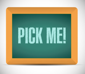 pick me message illustration design