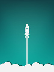 Spaceship take off minimal poster