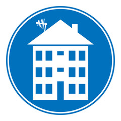 Apartment house button on white