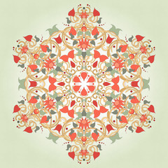 Background with a round floral delicate ornament