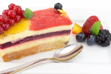 cake with fruit jelly