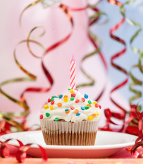 Happy birthday candles cupcake