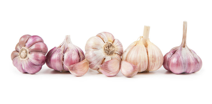 fresh garlic isolated on white