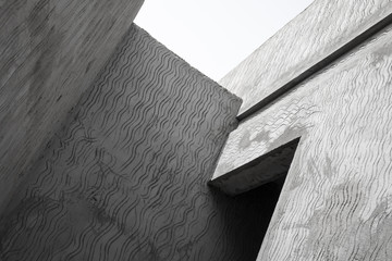 Abstract modern gray concrete architecture photo fragment