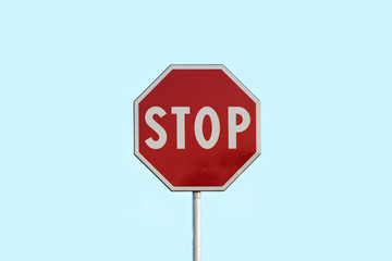red stop road sign