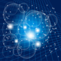 Fototapeta premium Abstract blue grid circle light background