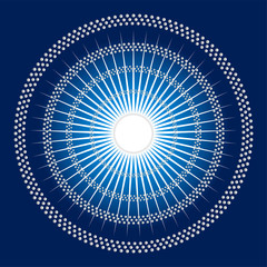 Abstract rays Circles mosaic Vector blue Background