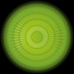Abstract rays circular dark green background