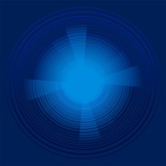 Abstract technology circles vector dark blue background