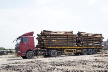 Fototapeta premium Log truck