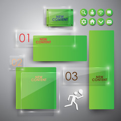 Abstract vector glossy or glass banners set - infographic