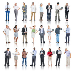 Obraz premium Multiethnic Group of People with Digital Devices