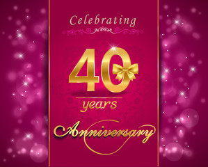40th anniversary celebration sparkling card