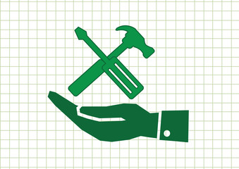 Hand and Tools Hammer icon