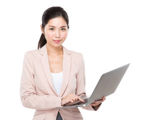 Business woman use laptop