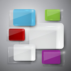 Abstract vector glossy or glass banners set