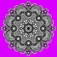 grey circular decorative geometric pattern for yoga fashion desi