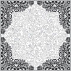 grey vintage floral ornamental template on flower background