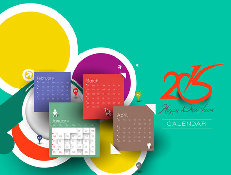 Creative New Year Calendar 2015 Background.