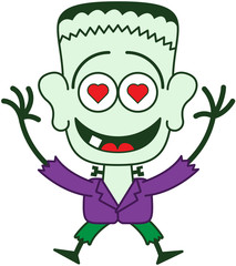 Halloween Frankenstein feeling madly in love