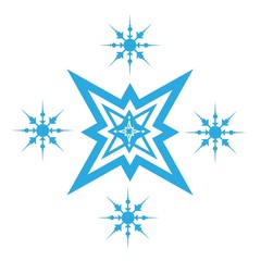 Delicate digital blue snowflake design
