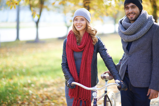 Couple with bike