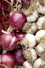 Cipolla rossa e aglio bianco