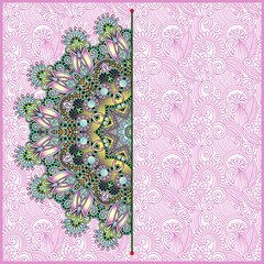 floral round pattern in ukrainian oriental ethnic style for your