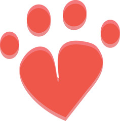 pet paw heart icon