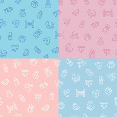 Baby colorful seamless vector