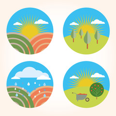 set garden farm scene